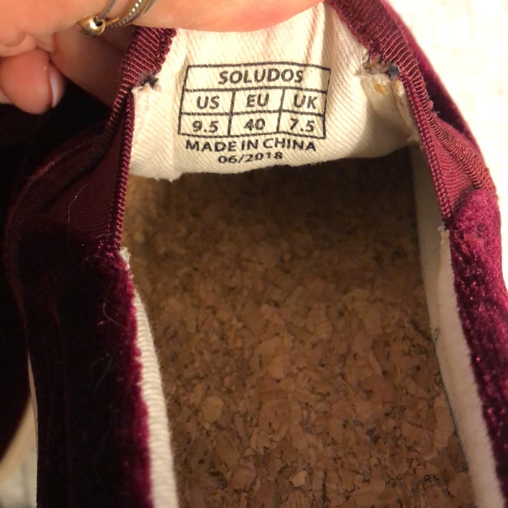 Soludos “Llamas” velvet wine colored loafers EUC (BinD1) - Picture 5 of 6
